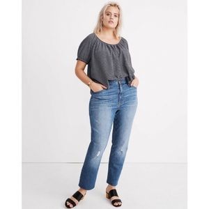 NWT Madewell High Rise Raw Hem Slim Boyjean (36)(sz 20/22)
